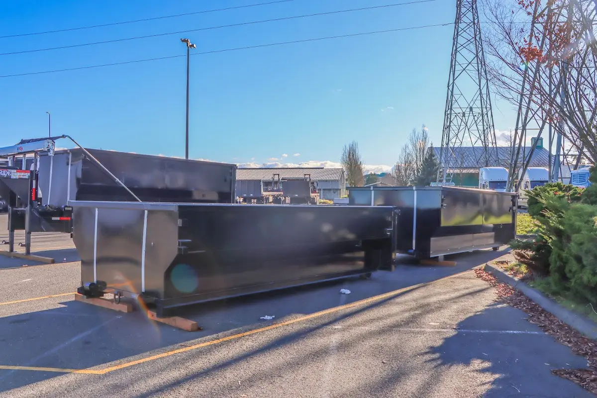 Roll-off dumpster ready for waste disposal at job site for Construction Dumpster Rental in Hartford